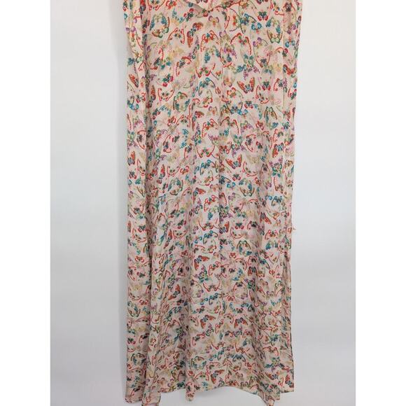 Zadig & Voltaire Reen Butterfly-Print Ruffle Maxi Silk Dress Sz S #2G453 - Picture 6 of 14